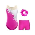 thumbnail image 1 of iiniim Kids Girls Gymnastics Sleeveless Leotard Unitard with Shorts Scrunchies Athletic Activewear Rose 10, 1 of 7