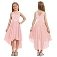 thumbnail image 1 of iiniim Kids Girls Hi-Low Chiffon Flower Dress Sleeveless Lace Floral Wedding Birthday Party Dresses, 1 of 7
