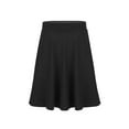 thumbnail image 1 of iiniim Kids Girls Knee Length Summer Skater Elastic Waist Pleated A-line Skirt School Uniform 6-16 A Black 14, 1 of 7