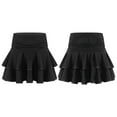 thumbnail image 1 of iiniim Kids Girls Latin Salsa Tango Dance Milk Silk Ruffle Skirt Ballroom Performance 5-16 A Black 9-10, 1 of 7