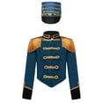 thumbnail image 1 of iiniim Kids Girls Long Sleeve Fringe Jacket Coat with Hat Band Team Uniform Party Performance Peacock 16, 1 of 7