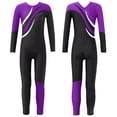 thumbnail image 1 of iiniim Kids Girls Long Sleeve Full Body Gymnastics Ballet Dance Leotard Unitard Athletic Jumpsuit 6-16 Purple 16, 1 of 7