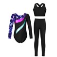 thumbnail image 1 of iiniim Kids Girls Long Sleeve Gymnastics Leotards with Vest and Leggings Figure Ice Skating Navy Blue 4, 1 of 7