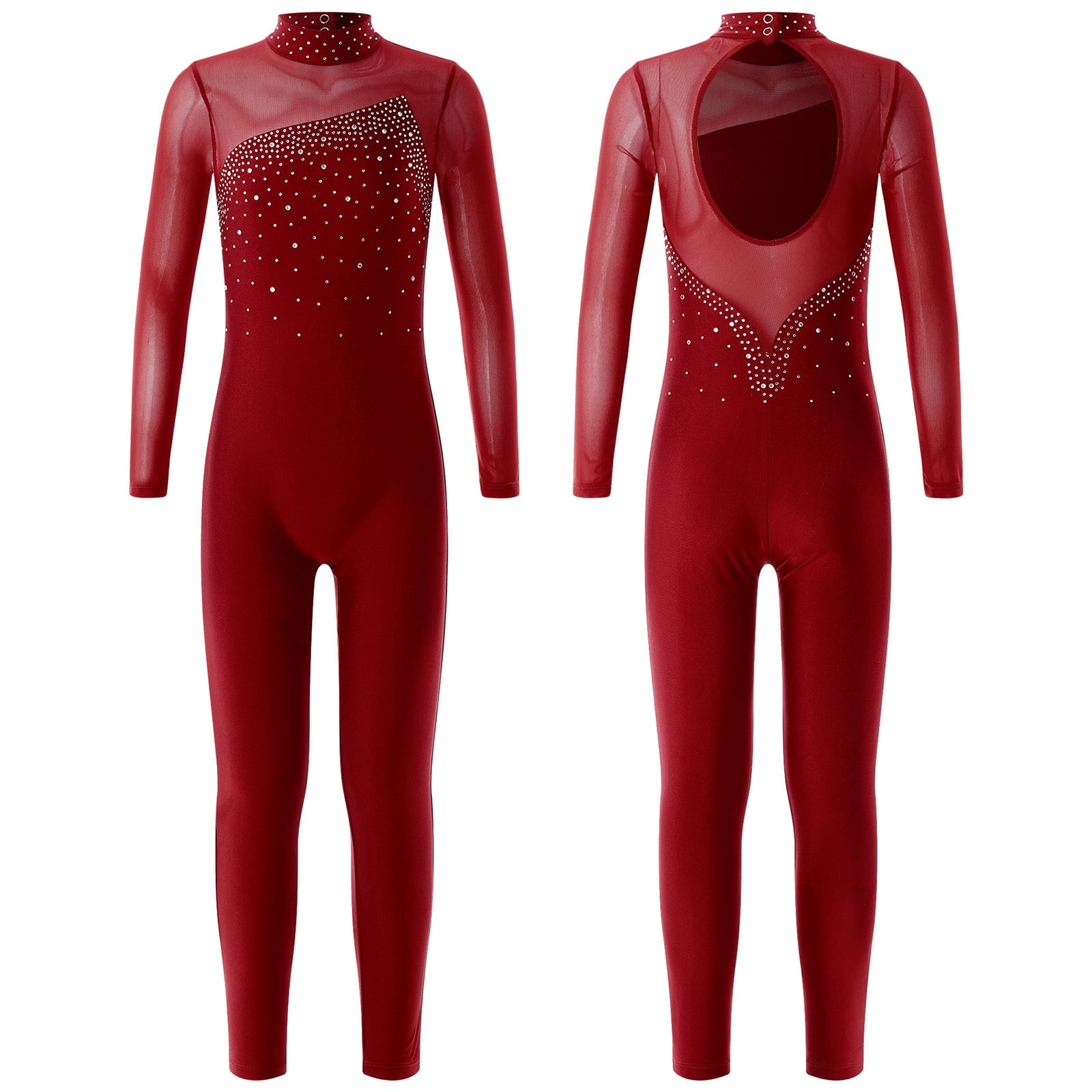 Hansber Sterende Rhinestone Gymnastiek Leotard Voor Meisjes
