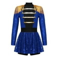thumbnail image 1 of iiniim Kids Girls Long Sleeve Tassel Epaulet Shiny Sequins Dress Jumpsuit Stage Performance Blue 16, 1 of 7