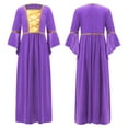 thumbnail image 1 of iiniim Kids Girls Medieval Princess Costume Long Flared Sleeve High Waist Maxi Dress Halloween 6-16 Lavender 16, 1 of 7