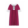 thumbnail image 1 of iiniim Kids Girls Medieval Princess Dress-up Lace Collar A Line Maxi Gown Dress Burgundy 12, 1 of 4