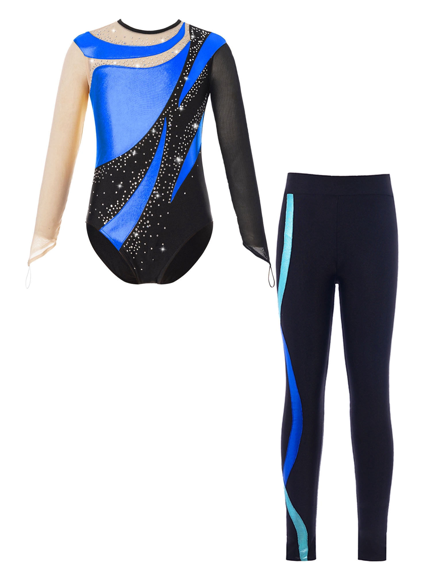 Iiniim Kids Girls Mesh Long Sleeve Gymnastics Dance Leotard Bodysuit iiniim-kids-girls-mesh-long-sleeve-gymnastics-dance-leotard-bodysuit