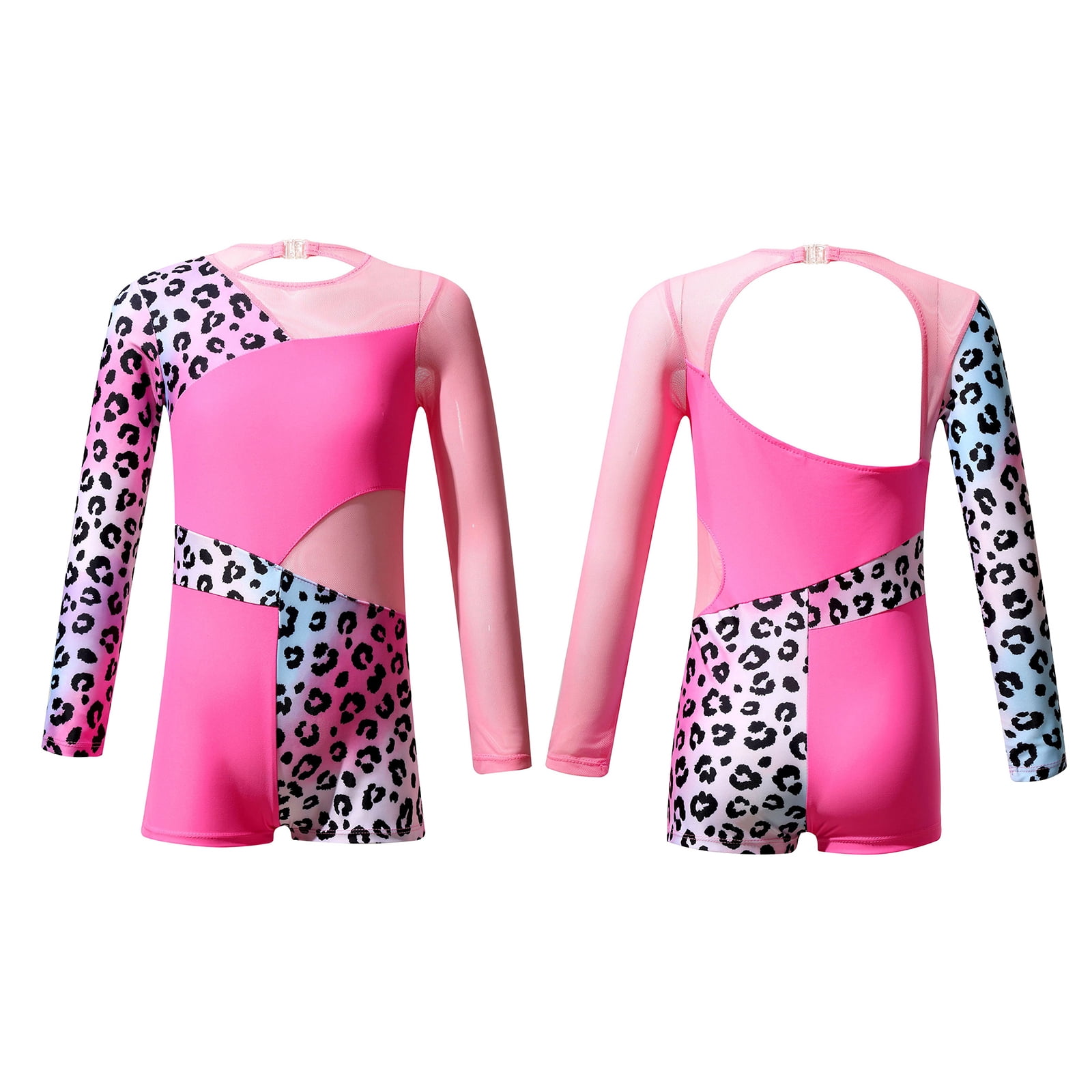 Girls Silver Long Sleeve Top YONGHS Kids Girls Shiny Long Sleeve Gymnastics Leotards Ballet 553105 - Foto 8
