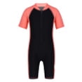 thumbnail image 1 of iiniim Girls One Piece Surfing Wetsuit Zip Front Shorts Swimsuit UV Sun Protection Rash Guard Swimwear Watermelon Red&Black 14, 1 of 8