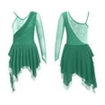 thumbnail image 1 of iiniim Kids Girls' One Shoulder Irregular Hem Lyrical Latin Salsa Costume Ballet Dance Dress, 1 of 7