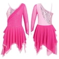thumbnail image 1 of iiniim Kids Girls' One Shoulder Irregular Hem Lyrical Latin Salsa Costume Ballet Dance Dress, 1 of 7