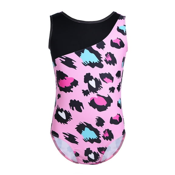 iiniim Kids Girls One-piece Leopard print Dancing Gymnastics Ballet Dance Jumpsuit Sportswear