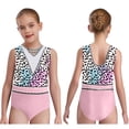 thumbnail image 1 of iiniim Kids Girls Patchwork Printed Dance Leotard Figure Skating Performance Costume Shiny Rhinestone Bodysuit Leopard 6, 1 of 7