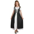 thumbnail image 1 of iiniim Kids Girls Renaissance Vintage Ball Gown Gothic Medieval Costume Maxi Dress Halloween Cosplay Size 6-16 Black 8, 1 of 7