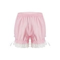 thumbnail image 1 of iiniim Kids Girls Ruffled Lace Hem Bloomer Shorts Breathable Safety Pants Pink 110, 1 of 7