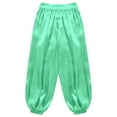 thumbnail image 1 of iiniim Kids Girls Satin Belly Dance Harem Wide Leg Trousers Palazzo Pants Bloomer Dancewear Light Green 8, 1 of 7