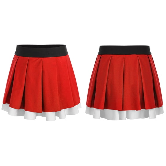 iiniim Kids Girls School Uniform Cheerleading Performance Skorts Skater Tennis Scooter Pleated Skirts Red 6
