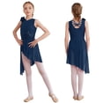 thumbnail image 1 of iiniim Kids Girls Sequin Flower Ballet Lyrical Dress Contemporary Dancewear Navy Blue 12, 1 of 7
