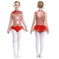 thumbnail image 1 of iiniim Kids Girls Sequin Stripe Jazz Dance Tutu Skirt Leotard Dress Red 14, 1 of 7