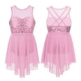 thumbnail image 1 of iiniim Kids Girls Sequins Lyrical Dance Skirt Sweetheart Criss-Cross Back Irregular Ballroom Dress Pink 8, 1 of 7