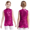 thumbnail image 1 of iiniim Kids Girls Sequins Sleeveless Short Jumpsuit Ballet Dance Biketard Gymnastics Leotard Unitard Hot Pink 14, 1 of 5