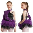 thumbnail image 1 of iiniim Kids Girls Shiny Ballet Dance Dress Glitter Tutu Skirted Leotard for Gymnastics Dancewear Purple 6, 1 of 7