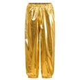 thumbnail image 1 of iiniim Kids Girls Shiny Metallic Dance Festival Party Pants Disco Loose Harem Trousers Gold 7-8, 1 of 7