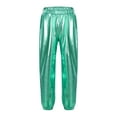 thumbnail image 1 of iiniim Kids Girls Shiny Metallic Jogger Dance Harem Pants Gymnastics Athletic Leggings Hip Hop Street Dancewear Blue Green 16, 1 of 7