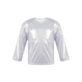 thumbnail image 1 of iiniim Kids Girls Shiny Metallic T-Shirt Long Sleeve Loose T-Shirt for Stage Performance Costume Jazz Hip Hop Dancewear, 1 of 7