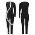 thumbnail image 1 of iiniim Kids Girls Shiny Rhinestone Full Body Leotard Long Sleeve Unitard One Piece Gymnastics Dance Bodysuit Black 14, 1 of 6