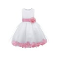 thumbnail image 1 of iiniim Kids Girls Sleeveless Flower Petals Tulle Dress Formal Elegant Wedding Party Size 2-14 Pink 5, 1 of 7