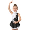 thumbnail image 1 of iiniim Girls Sequins Floral Sleeveless Roller Figure Ice Skating Dress Gymnastic Leotard Ballet Dance Skirt Black 10, 1 of 7