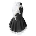thumbnail image 1 of iiniim Kids Girls Sleeveless Mock Neck Skating Dress Rhinestone Dance Performance Size 6-16 Black 16, 1 of 7