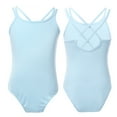 thumbnail image 1 of iiniim Kids Girls' Spaghetti Criss Cross Back Straps Leotards Ballet Dance Gymnastic Sky Blue 10-12, 1 of 7