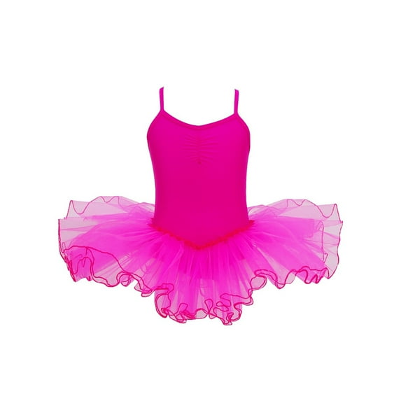 iiniim Kids Girls Spaghetti Straps Ballet Dance Tutu Dress Gymnastic Leotard Skater Skirt