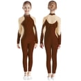 thumbnail image 1 of iiniim Kids Girls Sparkly Long Sleeve Full Body Unitard Gymnastics Leotard Bodysuit Ballet Dancewear Brown 8, 1 of 7