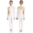 thumbnail image 1 of iiniim Kids Girls Sparkly Long Sleeve Full Body Unitard Gymnastics Leotard Bodysuit Ballet Dancewear White 12, 1 of 7