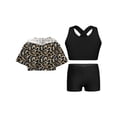 thumbnail image 1 of iiniim Kids Girls Sport Outfits Short Sleeve Hooded with Crop Tank Top and Short Set 3 Pieces Workout B Leopard 8, 1 of 6