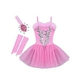 thumbnail image 1 of iiniim Kids Girls Swan Lake Ballet Dance Gymnastics Tutu Dress Sequins Leotard with Gloves and Hair Clip Set, 1 of 7