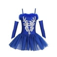 thumbnail image 1 of iiniim Kids Girls Swan Lake Ballet Dance Gymnastics Tutu Dress Sequins Leotard with Gloves and Hair Clip Set, 1 of 7