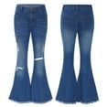 thumbnail image 1 of iiniim Kids Girls Teens Jean Pants Ripped Denim Bell-bottom Long Pants, 1 of 7