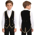 thumbnail image 1 of iiniim Girls Boys Velvet Waistcoat Tailcoat Gothic Steampunk Victorian Tuxedo Jacket Coat Black 10, 1 of 7
