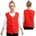 thumbnail image 1 of iiniim Kids Girls Volunteer Safety Vest Button Up Open Front Waistcoat Sleeveless Activities Shirt Tops Red M/11, 1 of 7
