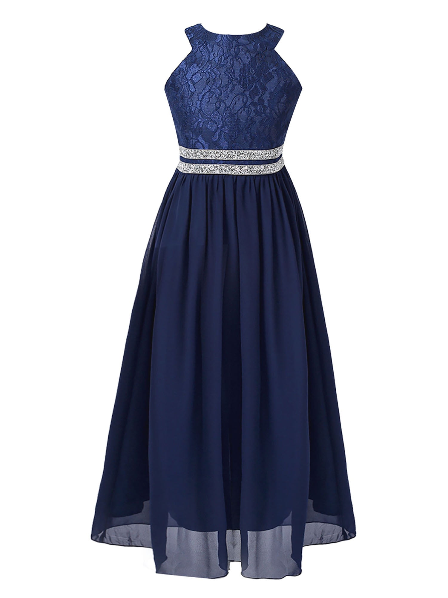 iiniim Kids Lace Floral Flower Girls Dress Sequins Halter Chiffon Dress Long Maxi Junior Bridesmaid Gown A Navy Blue 12 - Walmart.com iiniim Kids Lace Floral Flower Girls Dress Sequins Halter Chiffon Dress Long Maxi Junior Bridesmaid Gown A Navy Blue 12 - Walmart.com