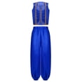 thumbnail image 1 of iiniim Kids Medieval Outfits Arabian Prince Fancy Dress Sleeveless Suit Vest with Satin Harem Pants Royal Blue 12, 1 of 7