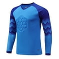 thumbnail image 1 of iiniim Kids Padded Football Goalkeeper Shirts Soccer Jersey Goalie Athletic T-Shirt Sports Top Activewear Blue 9-10, 1 of 4