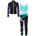 thumbnail image 1 of iiniim Kids Tracksuit Girls Sport Crop Tank Top with Athletic Leggings and Long Sleeve Jacket Blue Green 16, 1 of 5