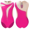 thumbnail image 1 of iiniim Little Girls' Athletic Dance Bodysuit Tank Top Shiny Rhinestone Biketards One Piece Activewear Hot Pink 14, 1 of 7