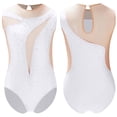 thumbnail image 1 of iiniim Little Girls' Athletic Dance Bodysuit Tank Top Shiny Rhinestone Biketards One Piece Activewear White 8, 1 of 7